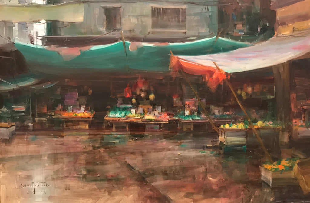 "Market in the Rain"